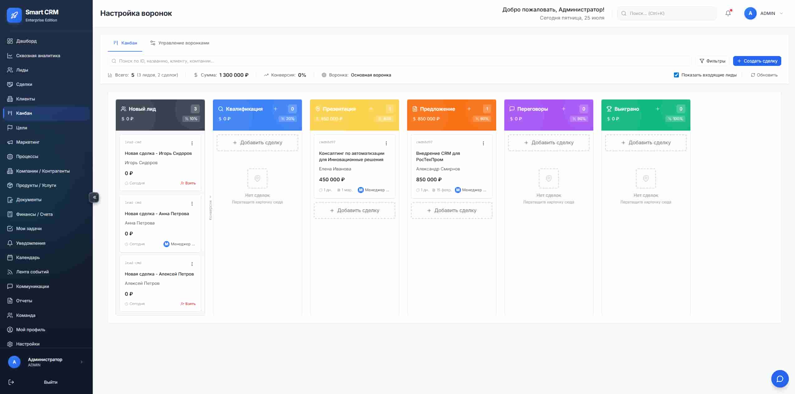 Канбан-доска сделок